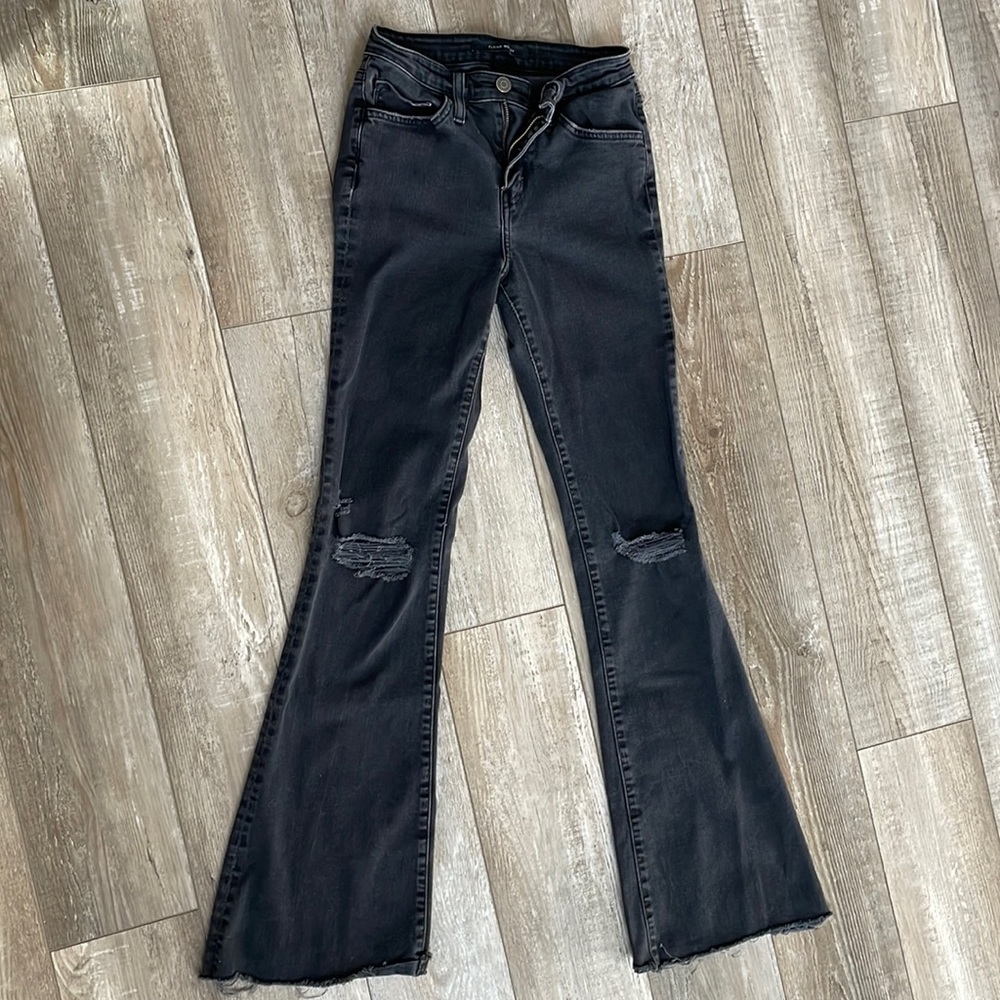 Black flared jeans